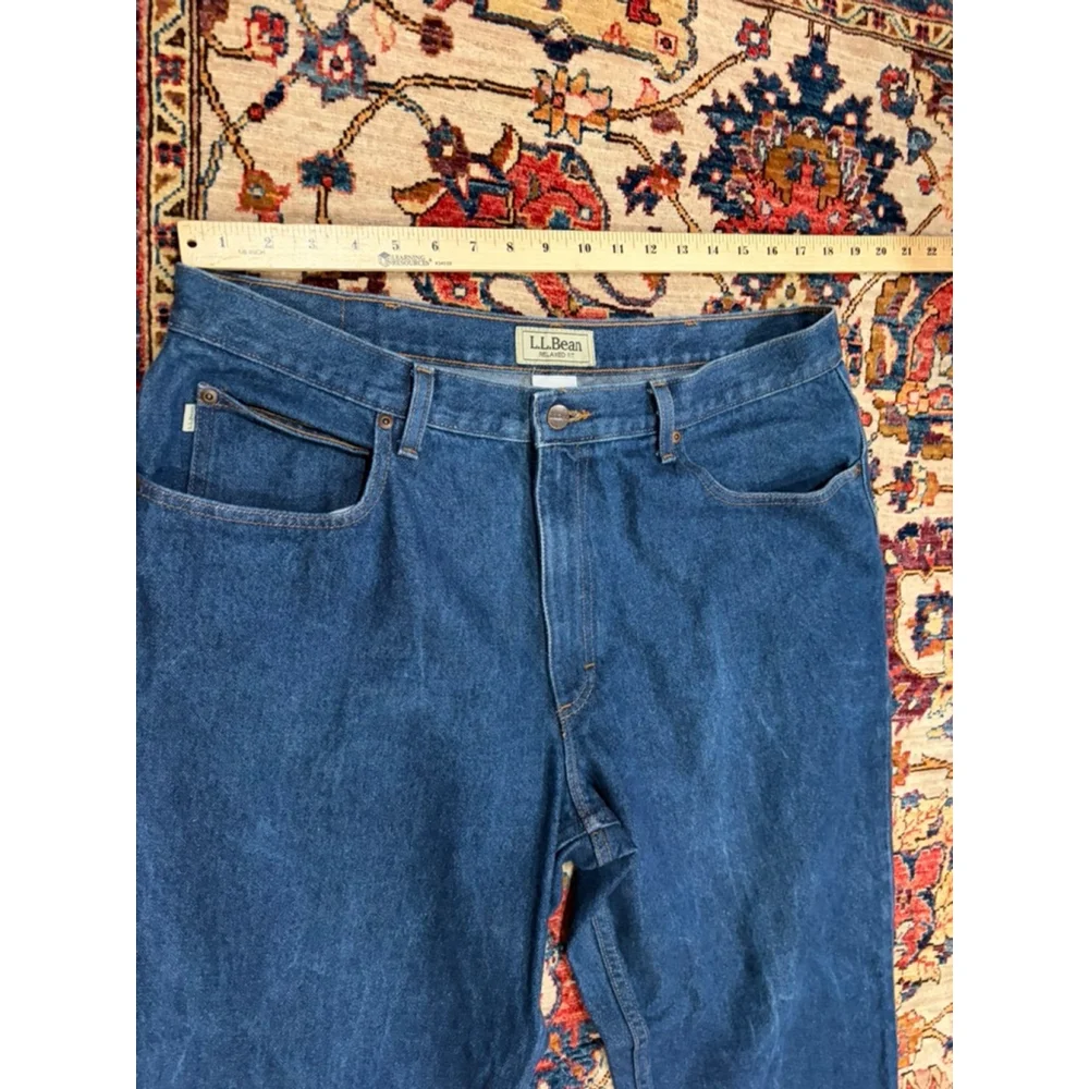 L.L.Bean Relaxed Fit Jeans Men 38x29 Blue Denim Cotton USA Classic